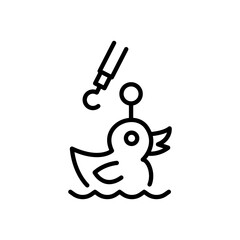 hook the duck game icon vector, line style icon