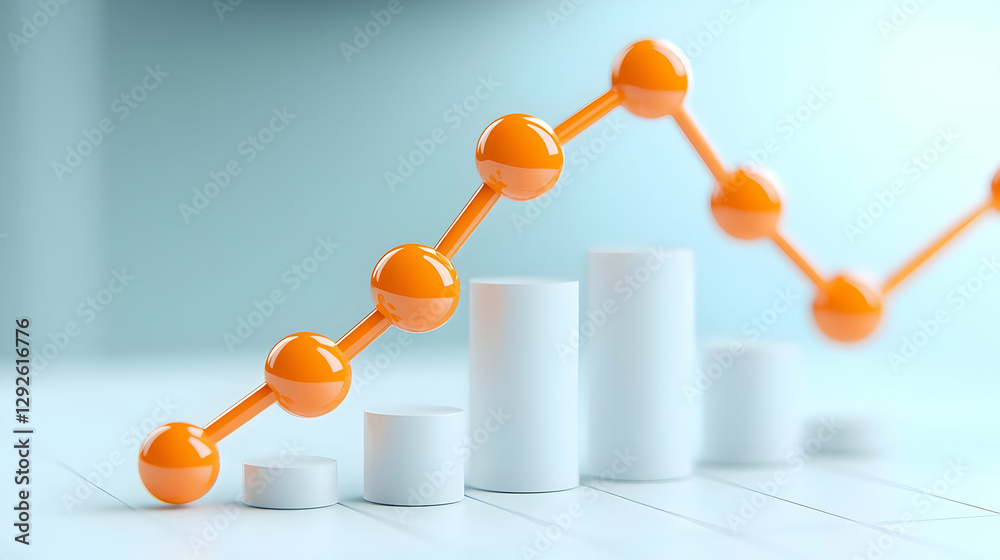 Poster trend analysis with graph and colorful data points in modern style