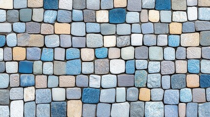 Colorful cobblestone pavement texture, perfect for design backgrounds.