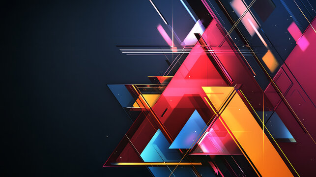 A colorful abstract design with triangles and squares. generated using AI