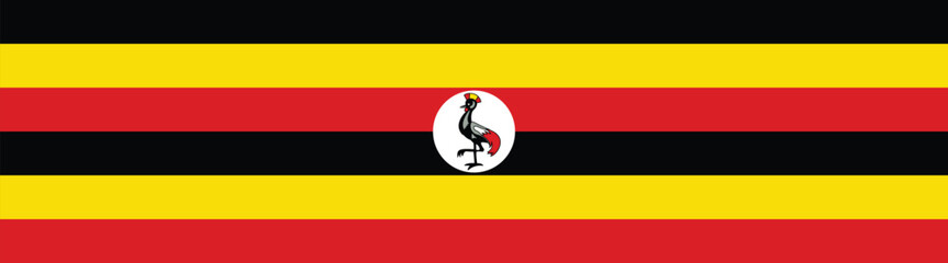 Uganda flag long banner digital vector illustration
