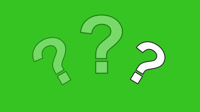 Animation of question mark with green screen background