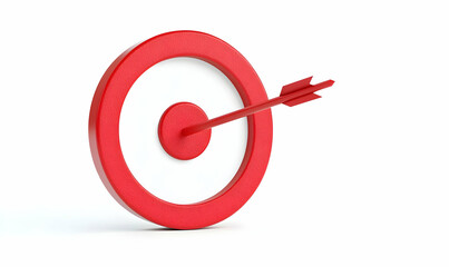 Red Target with Arrow Concept for Precision and Focus in Strategy
