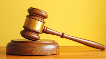 Obraz premium Gavel on Wood: Justice and Law