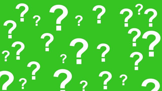 Animation of question mark with green screen background