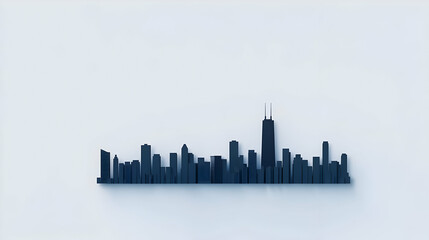 Naklejka premium Abstract City Skyline Silhouette with Minimalist Design Elements