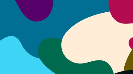 The illustration features abstract organic forms in a muted palette of white, light blue, cream, brown, and touches of green. This soft, neutral color scheme evokes a sense of calm and minimalist.