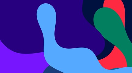 This artwork features an abstract design with organic shapes in deep blues, purples, reds, and touches of cream. The rich and contrasting color palette creates a modern and artistic feel.