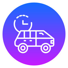Gradient Line Art Rental Car Circle Icon