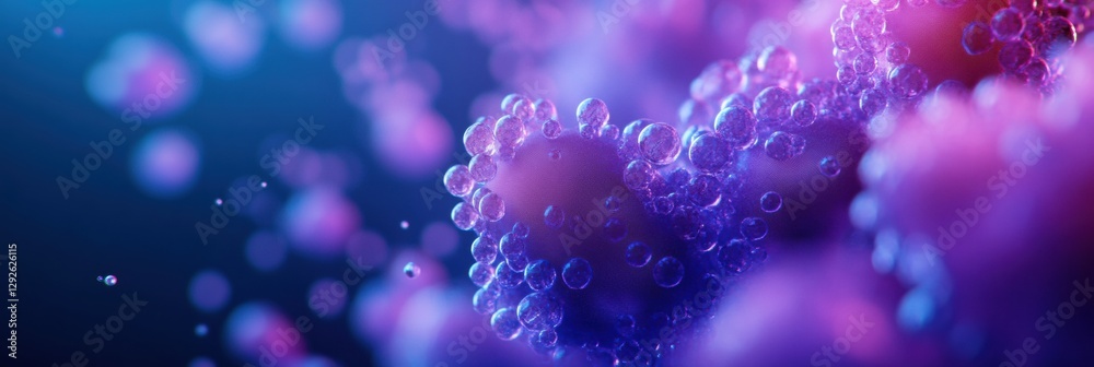 Poster Abstract 3D rendering depicting botulinum toxin molecules in vibrant colors with a focus on molecular structure and interactions. Generative AI