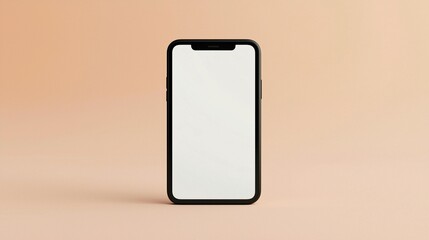 Black Smartphone Mockup on Peach Background