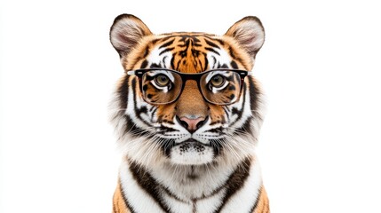 Obraz premium tiger wearing glasses