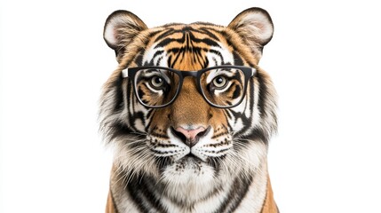 Fototapeta premium tiger wearing glasses