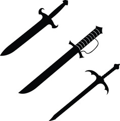 This is Talwar silhouette Vector Set. So, this file easy editable by any color or gradient effect and so on.