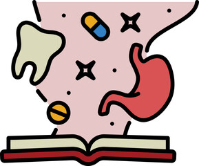 Medical book line icon