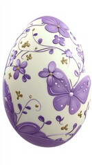 decorated easter egg with purple color theme. cute easter egg.