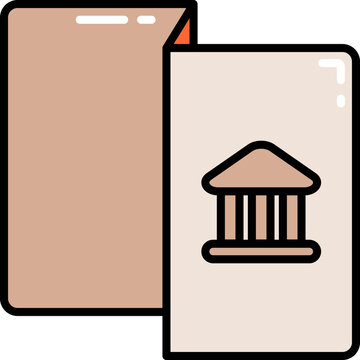 recommend clip art: Museum brochure line icon