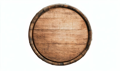 Rustic Wooden Barrel Top View for Creative Design Projects