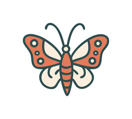 garden Butterfly with orange wings icon
