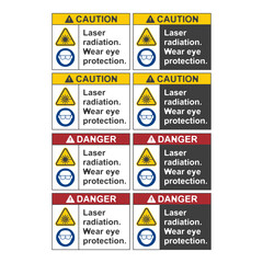 warning laser beam flat symbol