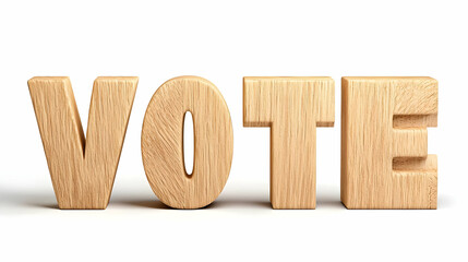 Wooden Letters Spelling Vote for Elections and Civic Engagement