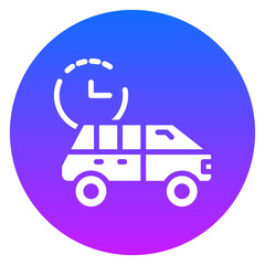 Gradient Glyph Rental Car Square Icon