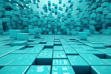 aqua geometric background combined with parallax style