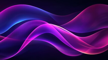 Obraz premium bstract neon waves in purple and pink