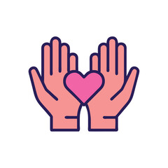 Mental Health Hands Holding Heart Icon