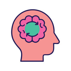Mental Health Brain Flower Icon