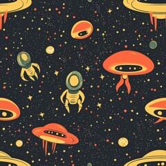Stunning visual pattern of stars and planets in an expansive space theme for artistic projects