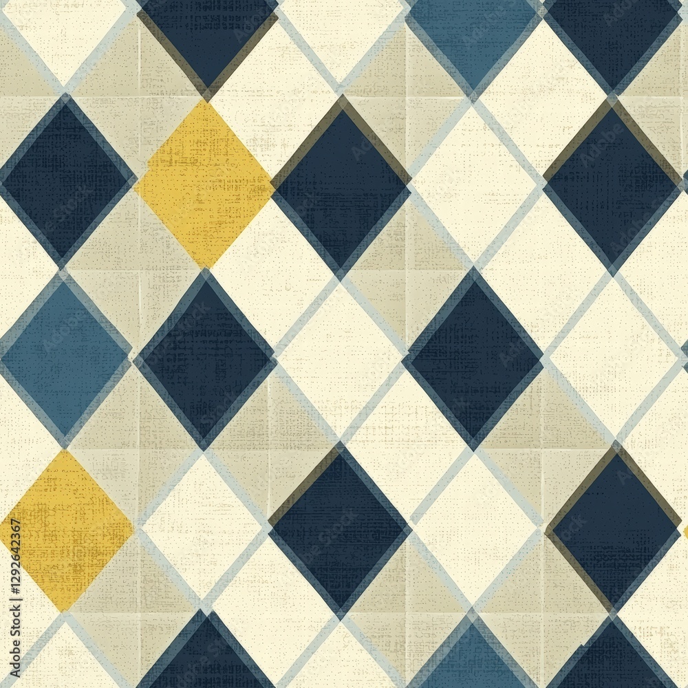 Poster captivating repetitive pattern of interconnected squares creating a visually striking design