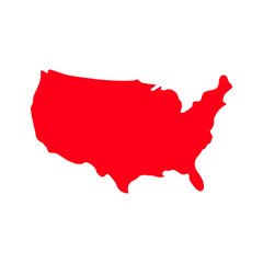 Fototapeta premium map of the United States red icon