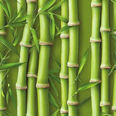 Obraz premium Tall bamboo tree with multiple stalks rising towards the sky surrounded by lush green leaves