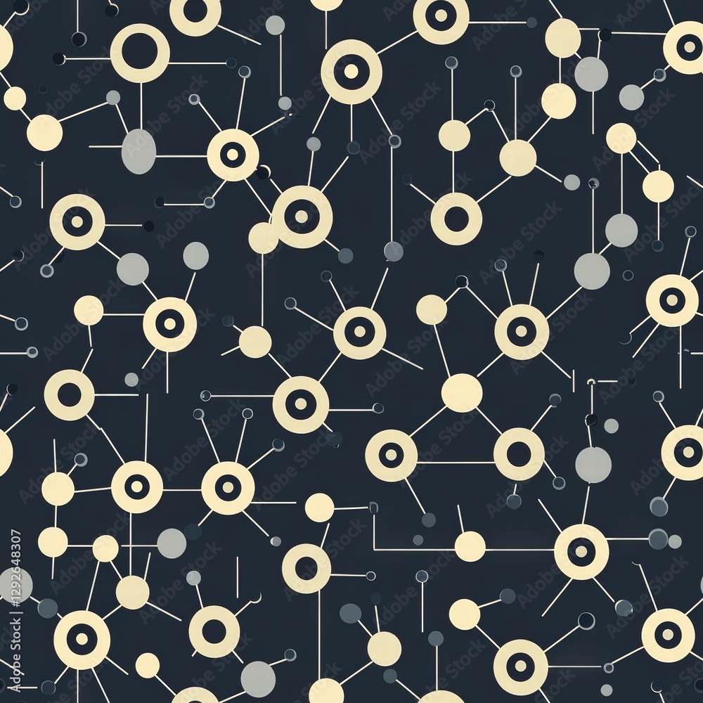 Poster pattern featuring interconnected circles creating a unique and playful visual design for various use