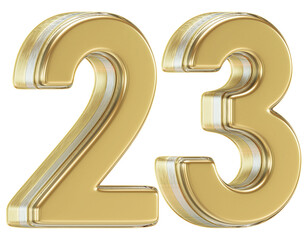 3D Glossy Red Number 23