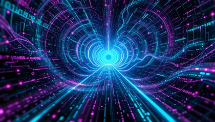 Cybernetic Data Flow Abstract Fractal Realms