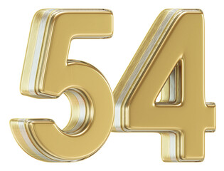 3D Glossy Red Number 54