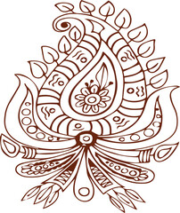 Beautiful flower art and mandala vector design
