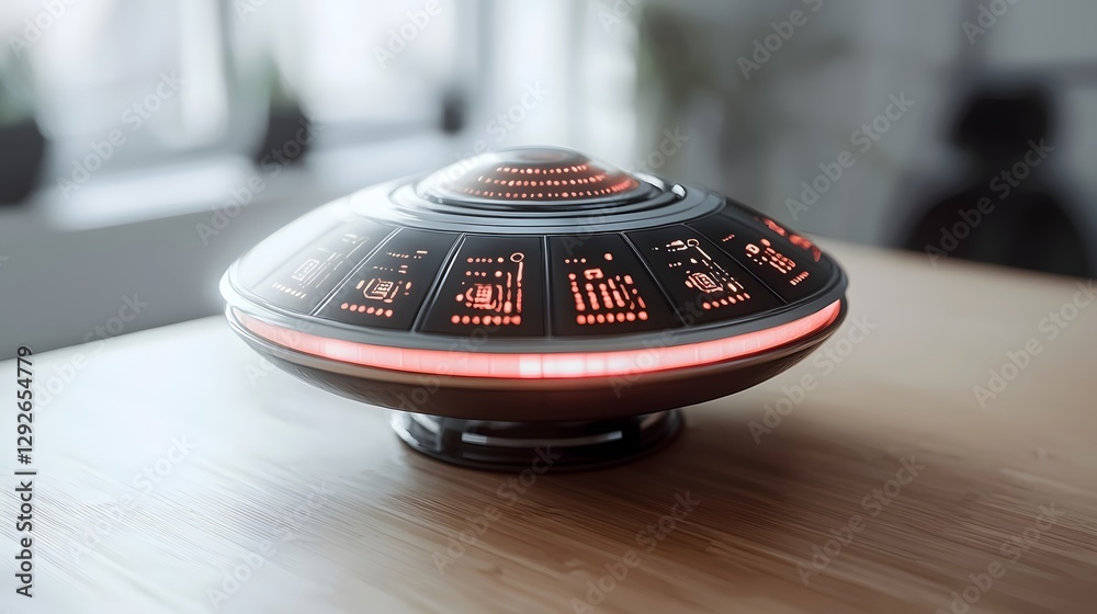 Aufkleber a photo of an advanced alien communication device emitting holographic symbols and unknown languages