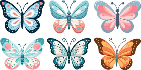 Colorful Butterfly Cartoon Design