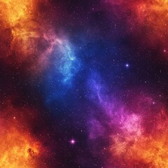 Naklejka premium Majestic nebula surrounded by distant stars in the enigmatic depths of outer space