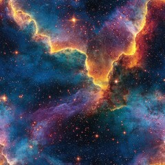 Fototapeta premium A stunning nebula surrounded by bright stars creating a magical celestial scene in the universe