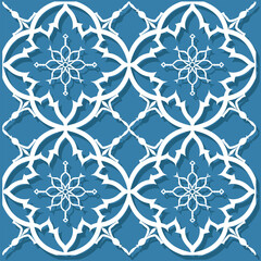 Seamless Abstract Floral Design with Stylized Stars in Arabic Style
