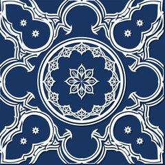 Seamless Abstract Floral Design with Stylized Stars in Arabic Style
