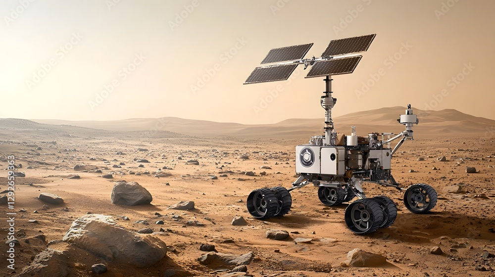 Poster Advanced Space Probe Landing on Extraterrestrial Rocky Planet to Collect Samples and Data for Scientific Research and