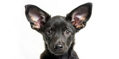 Black puppy with ears perked up , furry friend, fur child, furry friend,fur child,canine,black puppy,dog breed,pet,animal,cute,small dog
