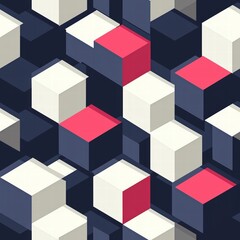 Obraz premium Captivating red and white square pattern evoking energy and passion in a visual composition