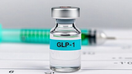glp-1 vaccine vial with syringe for medical research