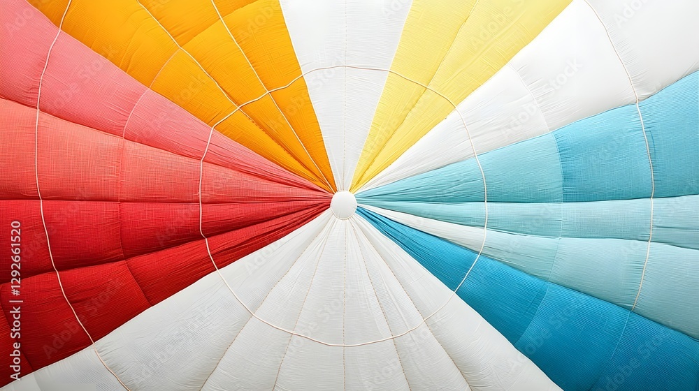 Poster Breathtaking macro shot capturing the intricate stitching details and mesmerizing prismatic pattern of a colorful inflated balloon fabric  The abstract